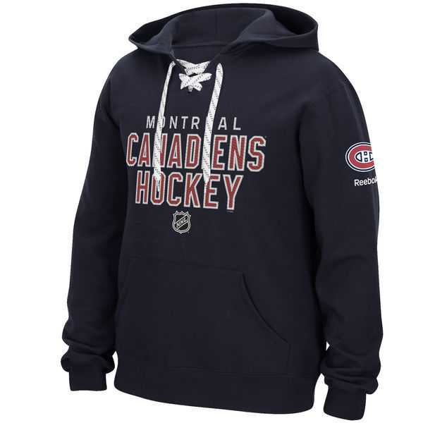 Men's Montreal Canadiens Reebok Stitch Em Up Lace Hoodie - Navy Blue,We sell and wholesale Men's Montreal Canadiens Reebok Stitch Em Up Lace Hoodie - Navy Blue on line form chian!